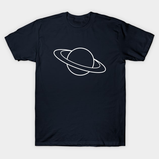 Minimal outer space Saturn planet T-Shirt by happinessinatee